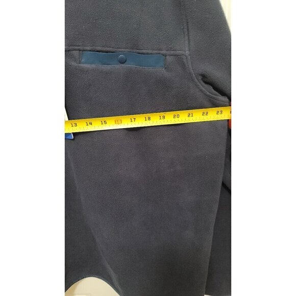 32 Mens Heat Navy Fleece Pullover Sweatshirt With Button Accents & Pocket Size L - Picture 6 of 10